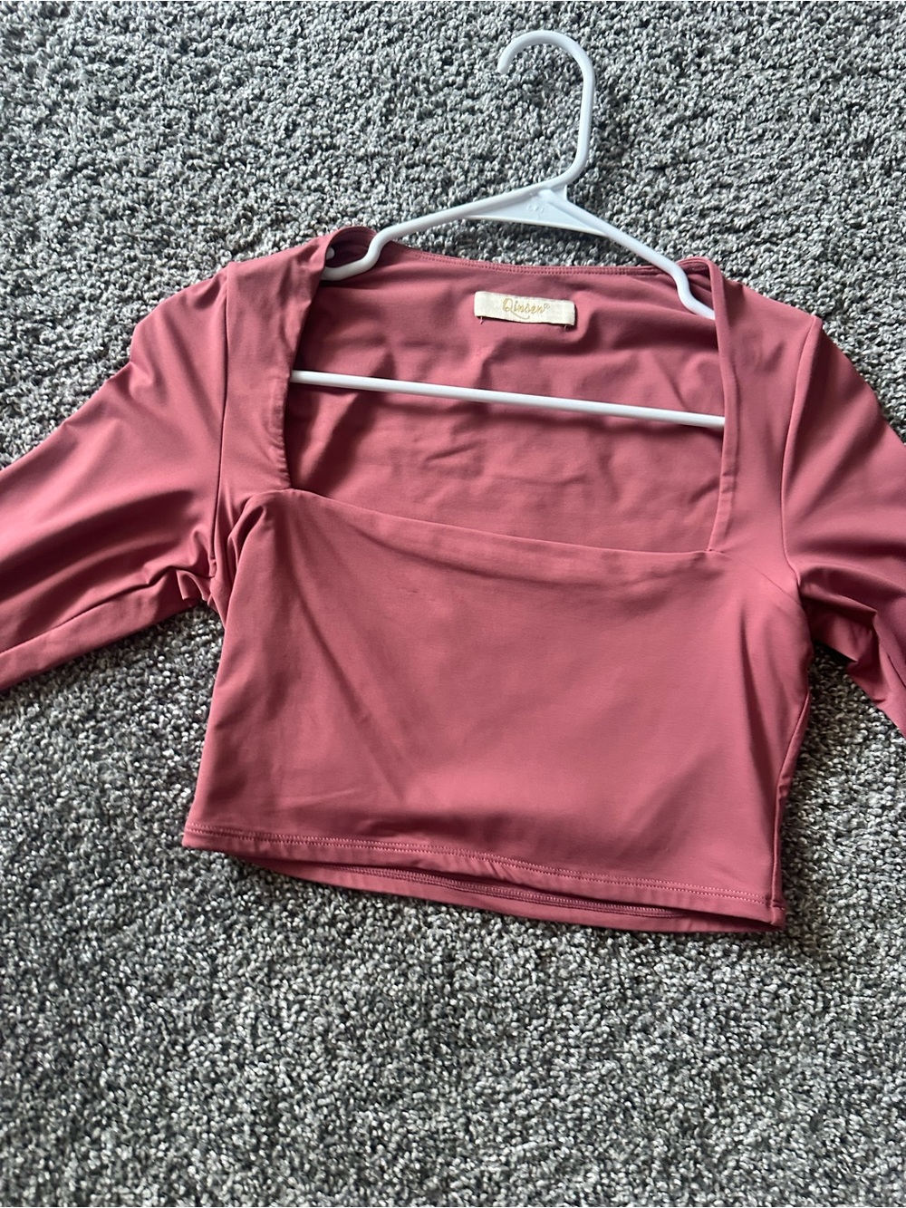 Que Square Neck Crop Top in Rose